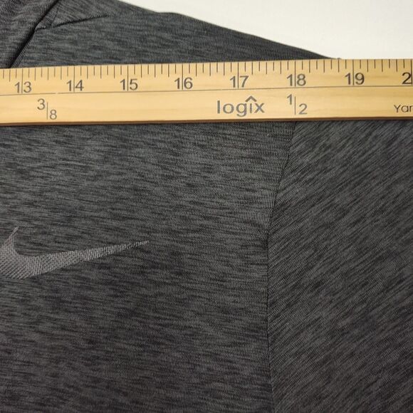 Nike Dri-Fit Light Hoodie Sweatshirt Men's L Charcoal Gray Hooded Long Sleeves - Picture 5 of 10